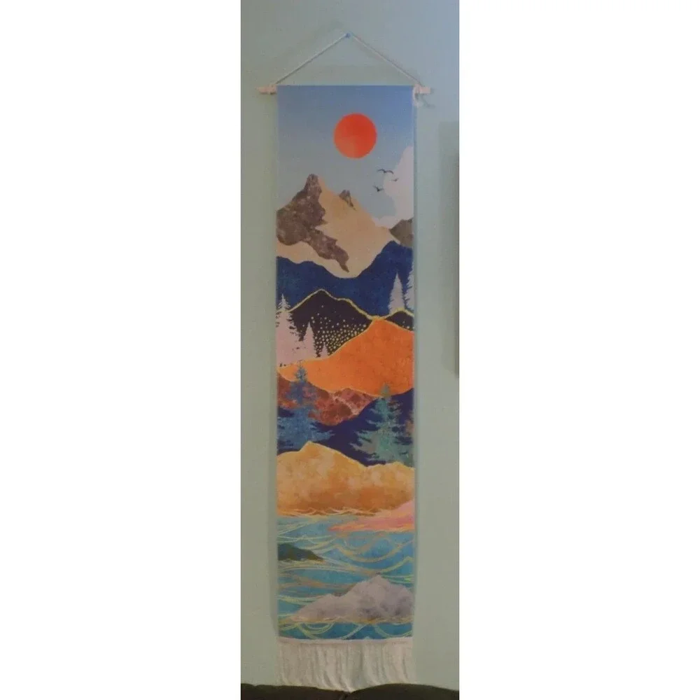 4 Art Print Wall Hanging Scroll Landscape Scenery Tapestry Boho Lot